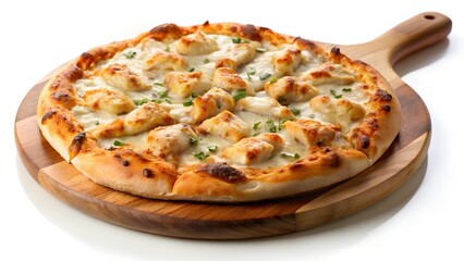 Creamy Chicken Alfredo Pizza with Bacon and Spinach