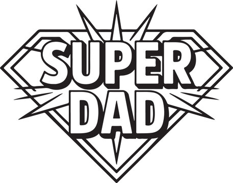 Super Dad Comic Style Emblem &ndash; Father's Day Hero Typography Graphic