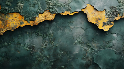 Obraz premium Dark Green and Mustard Yellow Grunge Metal Texture