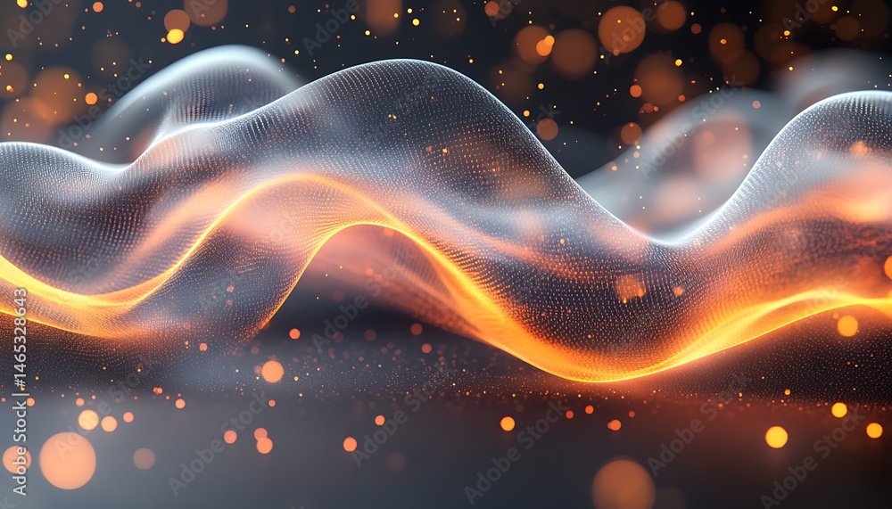 Aufkleber abstract design with flowing, glowing lines and particles.