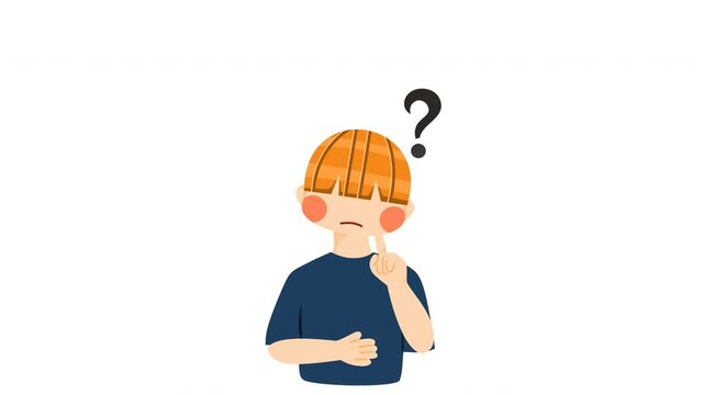 Animated boy with orange hair having an idea for creative projects, education, and innovation concepts. Suitable for schoolrelated designs and advertising