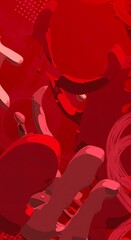 Obraz premium Crimson Chaos: Abstract Red Digital Art