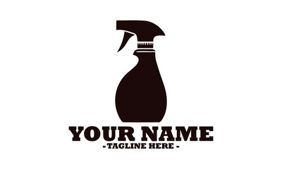 Spray bottle vector icon, clean spray bottle logo art and cleaning spray illustration logo vector design