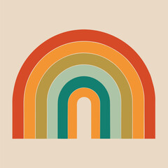 Abstract colorful vector design featuring circles evokes the ancient stone arches and light of a European monastery