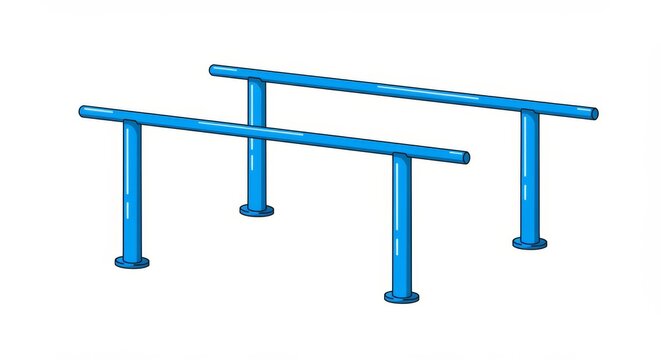 Parallel Bars for Fitness Training - Sturdy blue parallel bars, ideal for strength training and calisthenics exercises. Perfect for home gyms or outdoor fitness areas