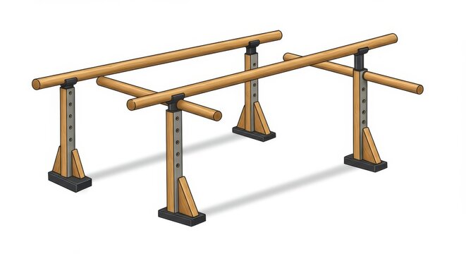Parallel Bars for Fitness Training - Sturdy wooden parallel bars ideal for strength training and calisthenics exercises. Perfect for home gyms or fitness studios