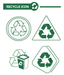 Obraz premium Green recycling symbol set for environmental awareness