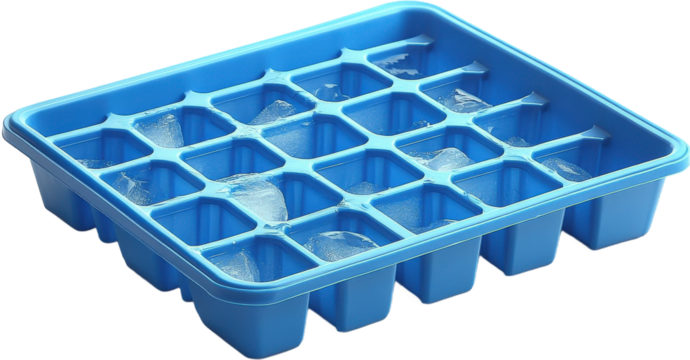 Blue Plastic Ice Cube Tray