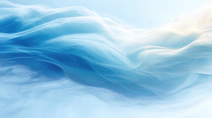 Fototapeta premium Soft blue smoke flowing in horizontal stream with light and airy texture creating calm and peaceful atmosphere