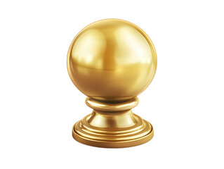 A gold colored knob