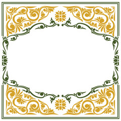 Decorative ornate retro floral blank frame template