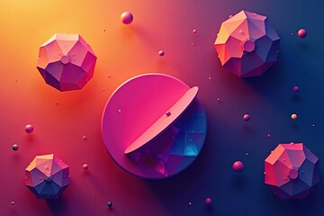 Geometric abstract shapes, vibrant colors, modern style, texture design, trendy