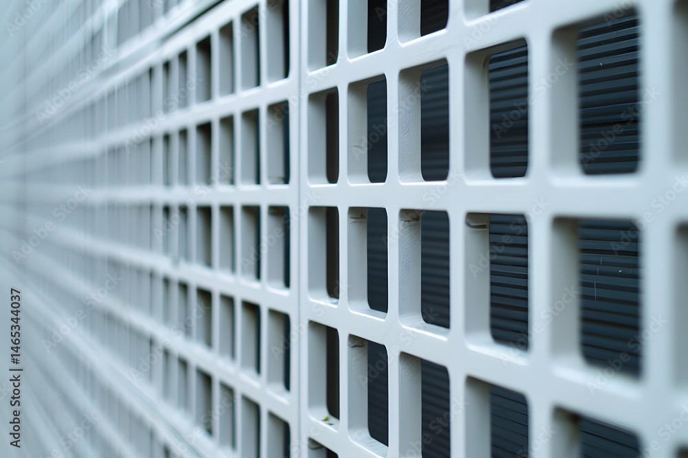 Poster modern building facade with geometric grid design