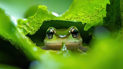 Close-up of a tadpole eating plant material