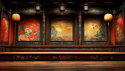  Ornate interior scene with a rich, detailed design. © Misra