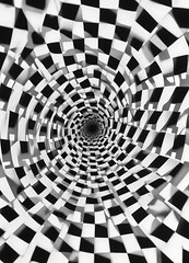 Abstract Black and White Vortex Pattern