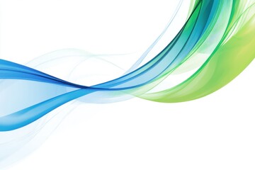 Fototapeta premium Abstract blue and green wave on white