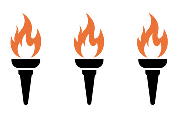 Three olympic torch flame vector illustration design