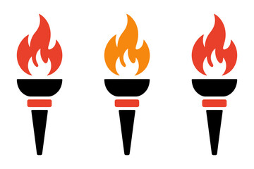 Torch flame vector olympic fire symbol illustration