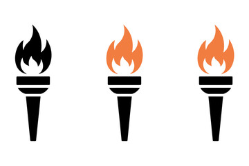 Torch flame vector olympic fire symbol illustration