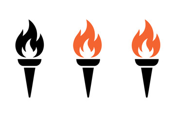 Torch flame olympic fire symbol vector illustration