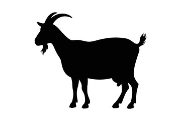 Goat silhouette farm animal vector illustration