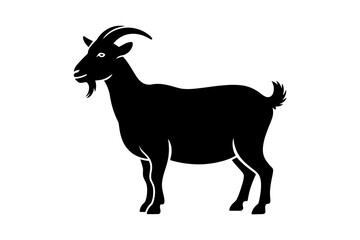 Obraz premium Standing goat silhouette farm animal vector image