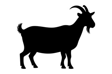 Black silhouette of a standing goat illustration