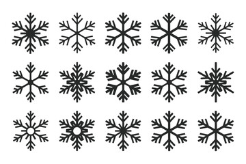 Collection of decorative winter snowflake designs