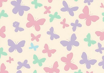 Pastel Butterfly Seamless Pattern Background