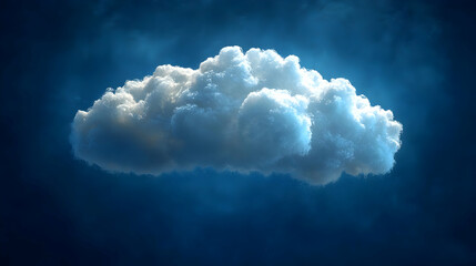 Naklejka premium Pixelated Cloud in a Dark Blue Digital Space