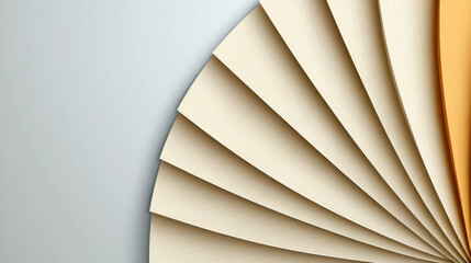 Elegant soft organic curves create visually appealing composition with pale tone background, showcasing layered paper textures in warm hues