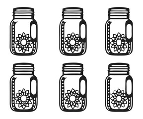 storage jar container vintage icon, trendy rustic decor vector illustration