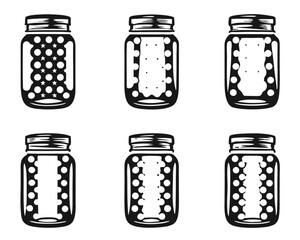 aesthetic craft Jar Vector Pack Bundle, Decorative Glass Jar vector Illustration
