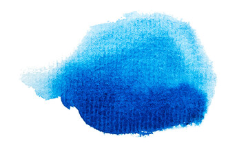 Vibrant blue watercolor splash on white or transparent background.