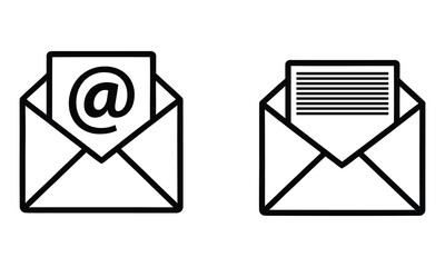 email icon vector on white background