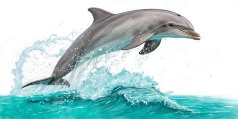 Fototapeta premium Leaping Dolphin Splash Marine Mammal Joy, Sea life , Ocean animal