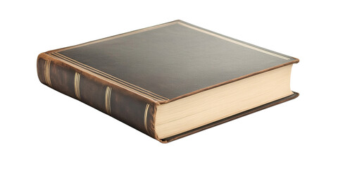 Obraz premium Old vintage leather book, classic literature concept isolated on white transparent background