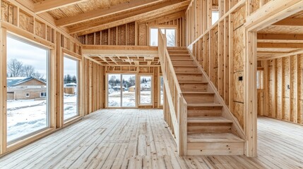 Interior of house under construction