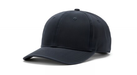 Fototapeta premium Dark blue baseball cap isolated on white background