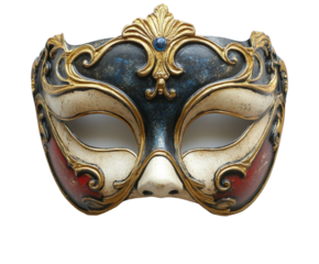 Venetian masquerade ball celebrating tradition with artistic masks isolated on transparent background