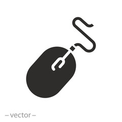 icon of computer mouse, flat vector illustration