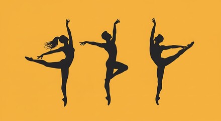 Fototapeta premium Amber Grace: A Ballet Triptych AI Generated