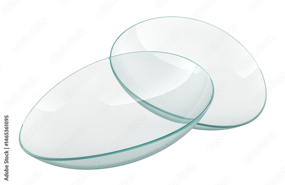 Fototapete two contact lenses, 3d rendering isolated on transparent background