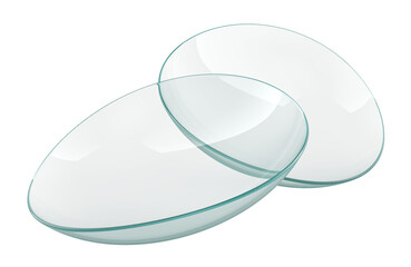 Two Contact Lenses, 3D rendering isolated on transparent background
