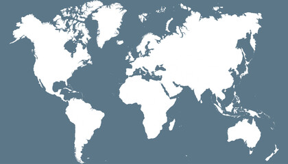 Naklejka premium World map. Grey modern vector map. Silhouette map