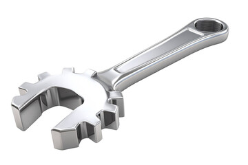 a silver wrench with a nut