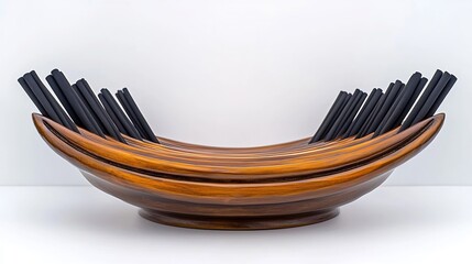 Wooden Bowl with Chopsticks