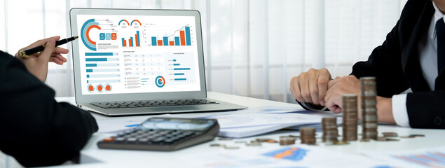 Business data dashboard provide business intelligence analytic for marketing strategy planning...