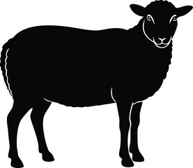 sheep silhouette vector illustration, lamb icon
